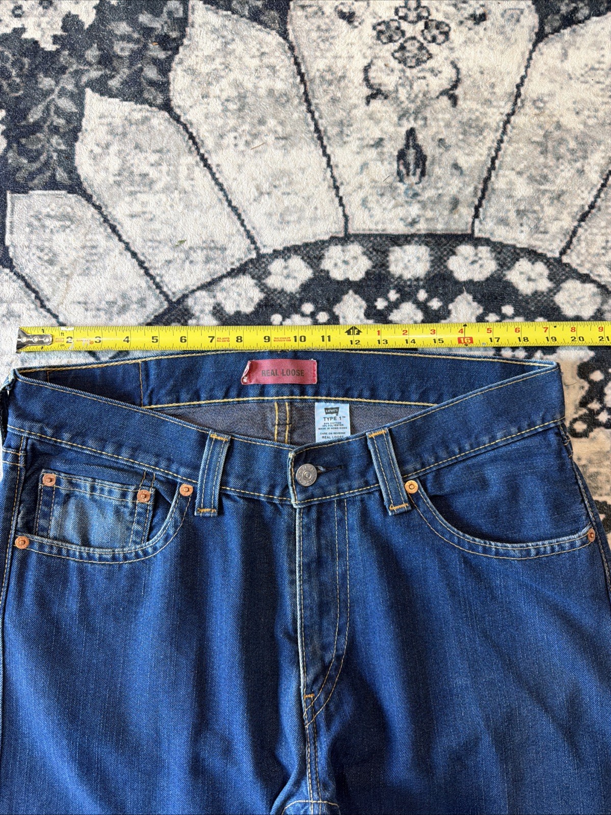 Vintage Y2K Levi’s Type 1 Men’s Real Loose Baggy Denim Jeans Skater size 36×32