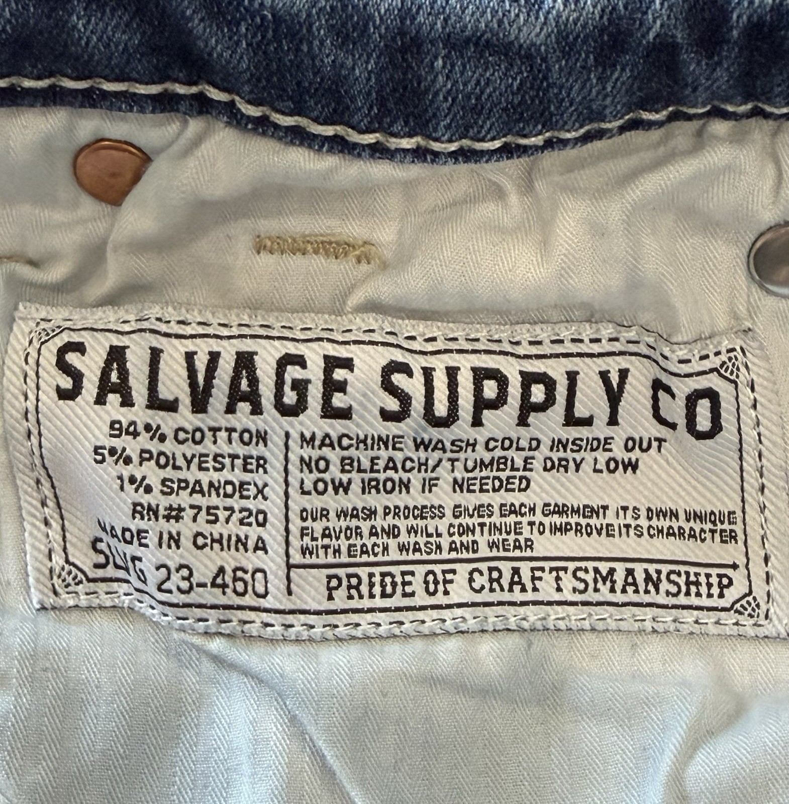 Salvage Supply Mayhem Straight Stretch Buckle Jeans ~ Men’s Size 30 x 32/30