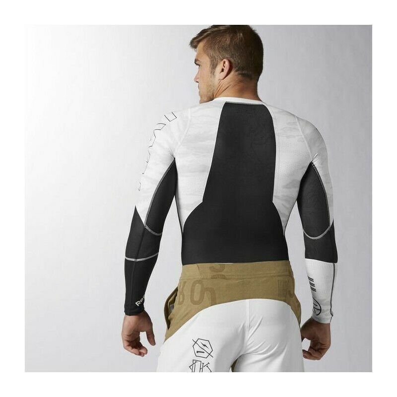 [B87912] Mens Reebok Crossfit Midweight Long Sleeve Compression – Black/White