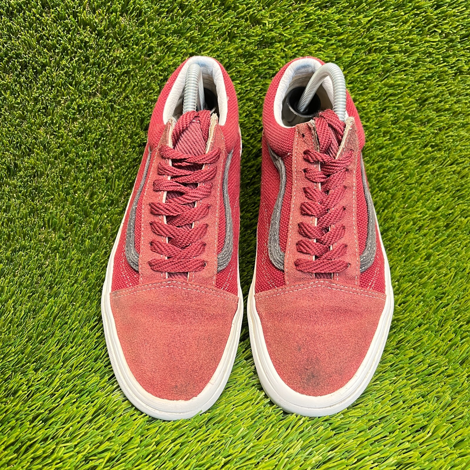 Vans Old Skool Heavy Texture Mens Size 8 Red Black Casual Skate Shoes Sneakers