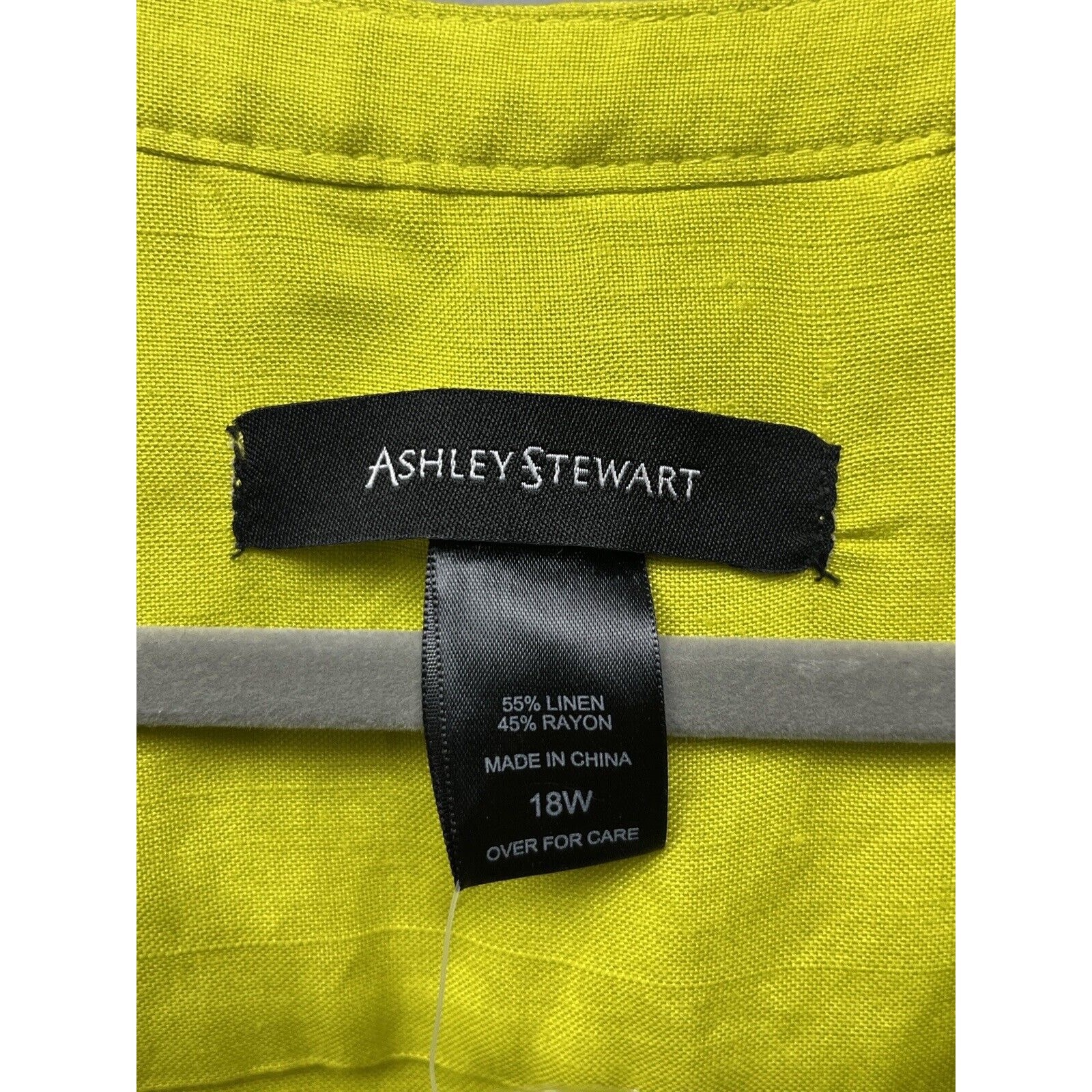 ASHLEY STEWART button front tunic Linen Blend Popover Womens 18W NEW