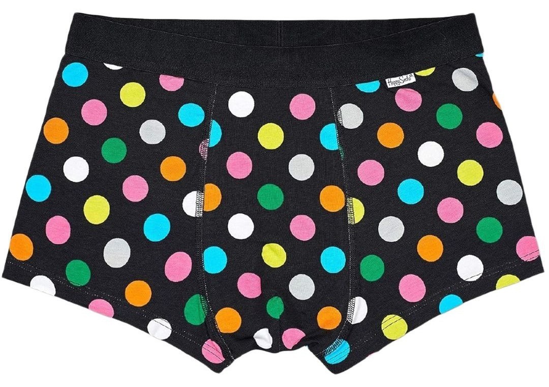HAPPY SOCKS Men’s Black Big Dot Cotton Breathable Soft Trunk NWT