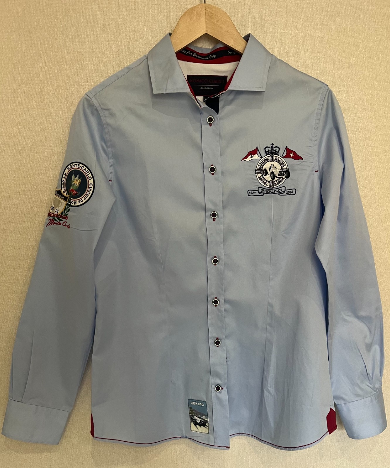 Masters of Speed Monaco Classics Shirt Womens XL Light Blue Historic Racing 2014