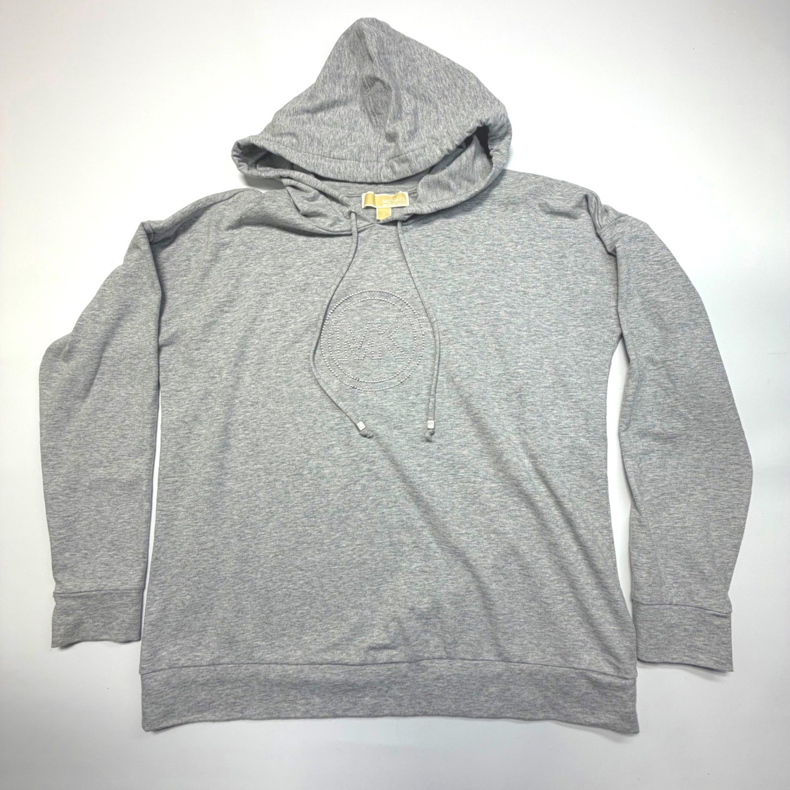 Michael Kors Rhinestone Logo Hoodie • Heather Gray Pullover • Women’s Medium