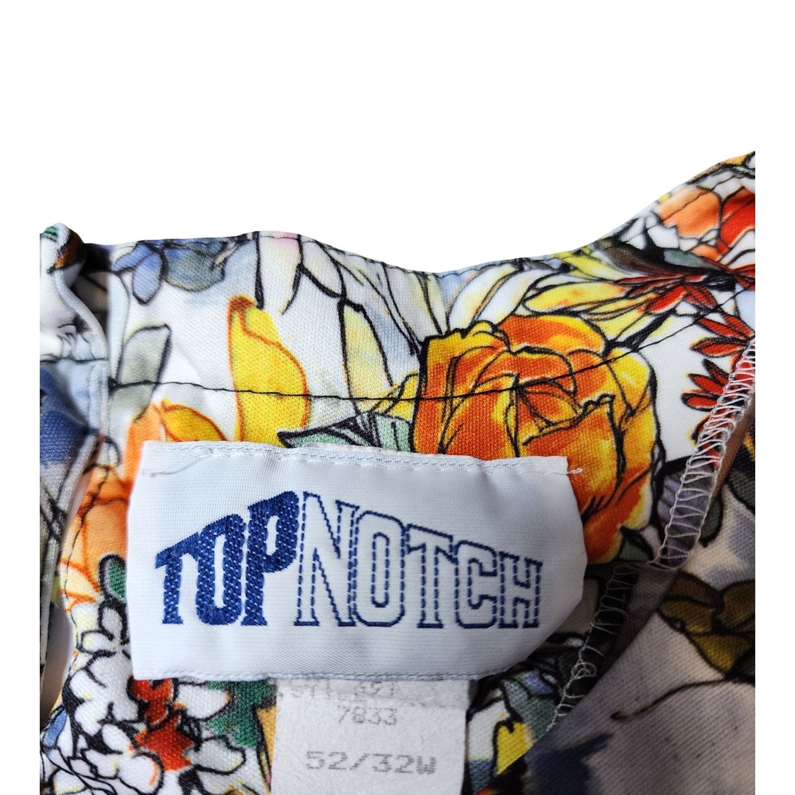 Top Notch Vintage 80s Womens Plus Size 32W Floral Tiger Leopard Blouse Shirt USA