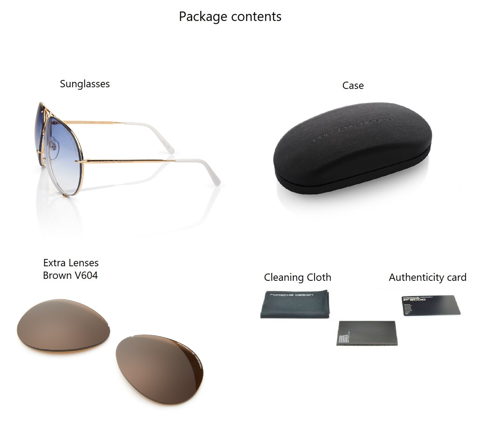 Porsche Design P8478 Iconic Sunglasses W Yellow Gold/Blue Gradient +Extra Lenses