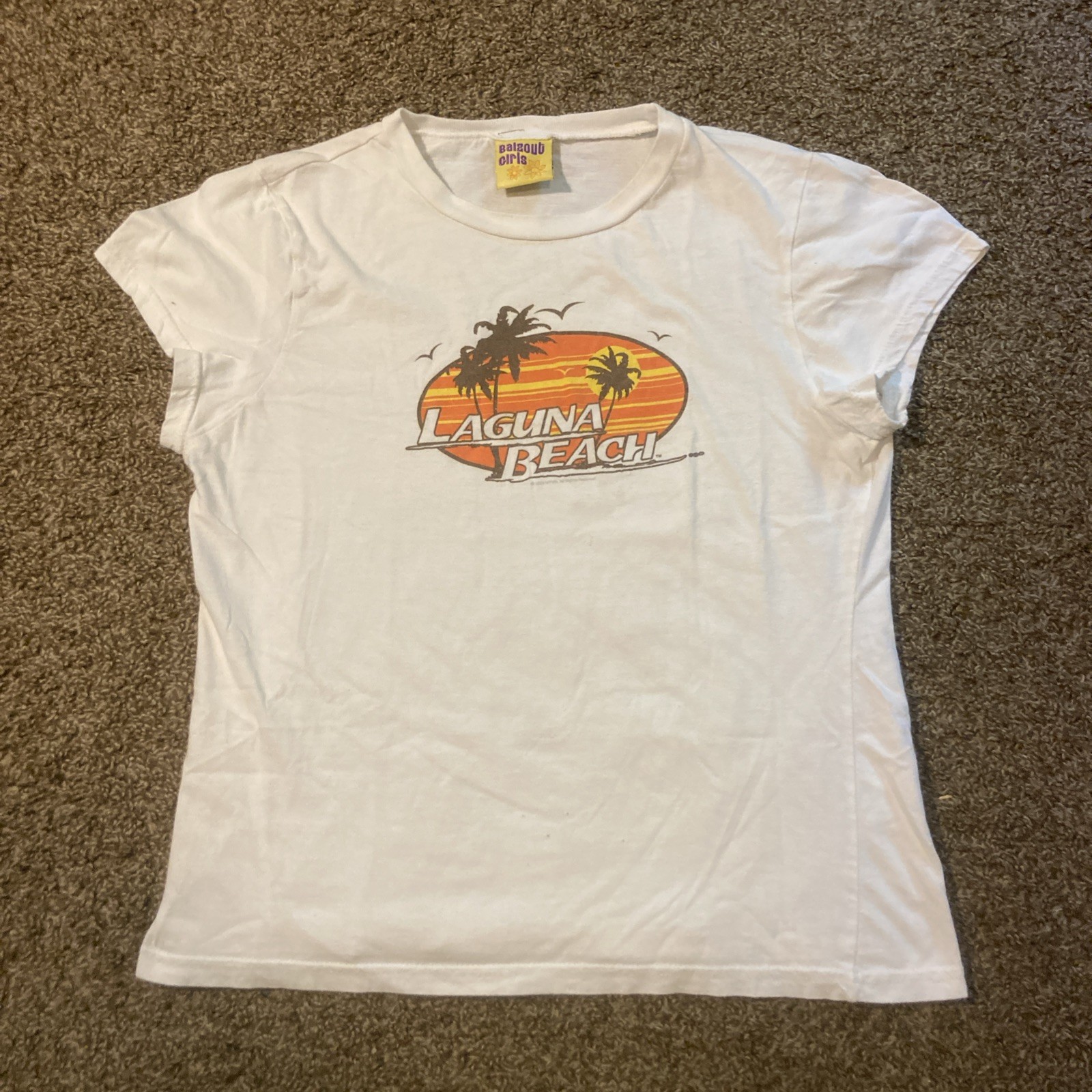 Vintage Y2K Laguna Beach MTV Women’s XL TV Promo T Shirt Baby Tee White 2005