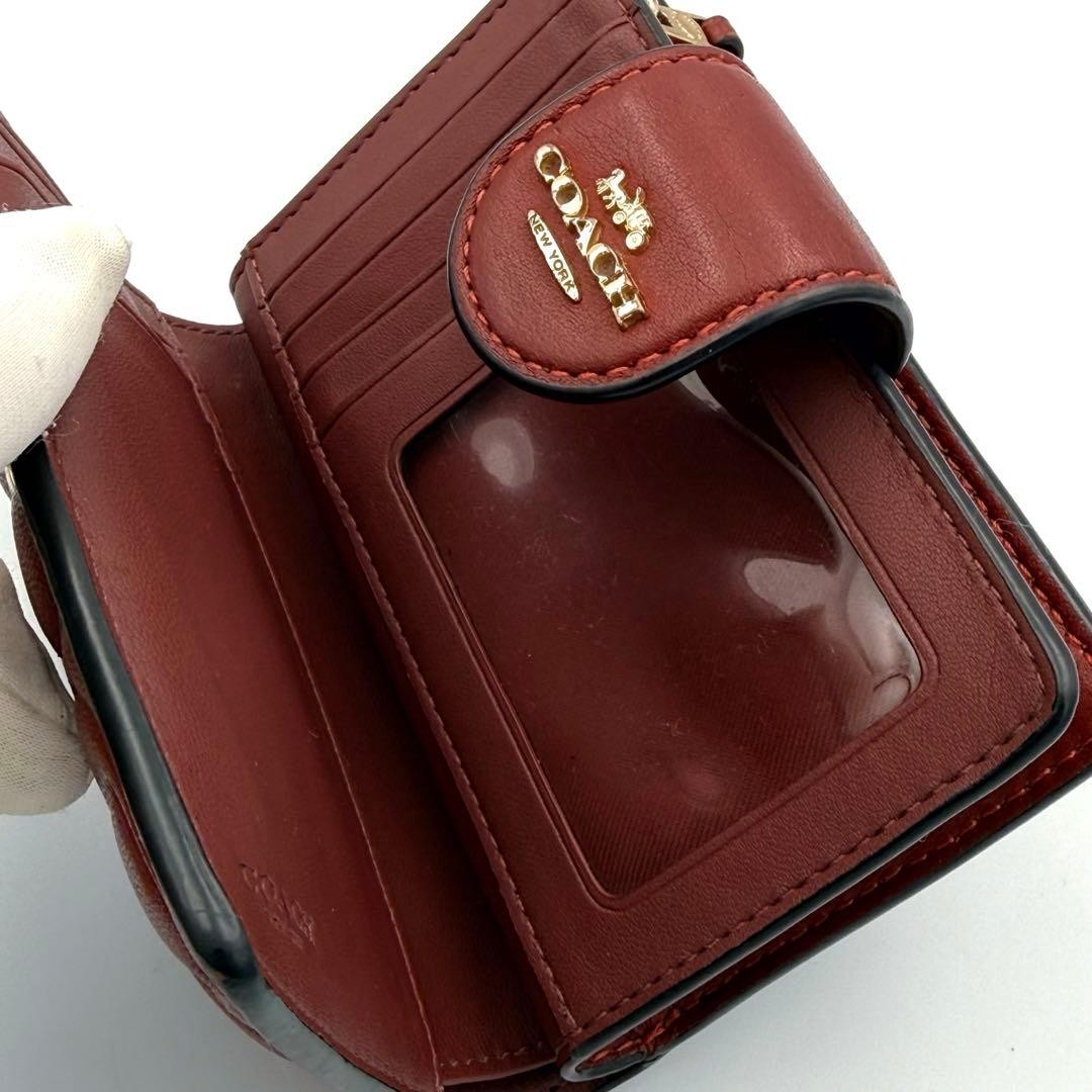 COACH Two-Fold Wallet Zip Wallet CM241 Cherry