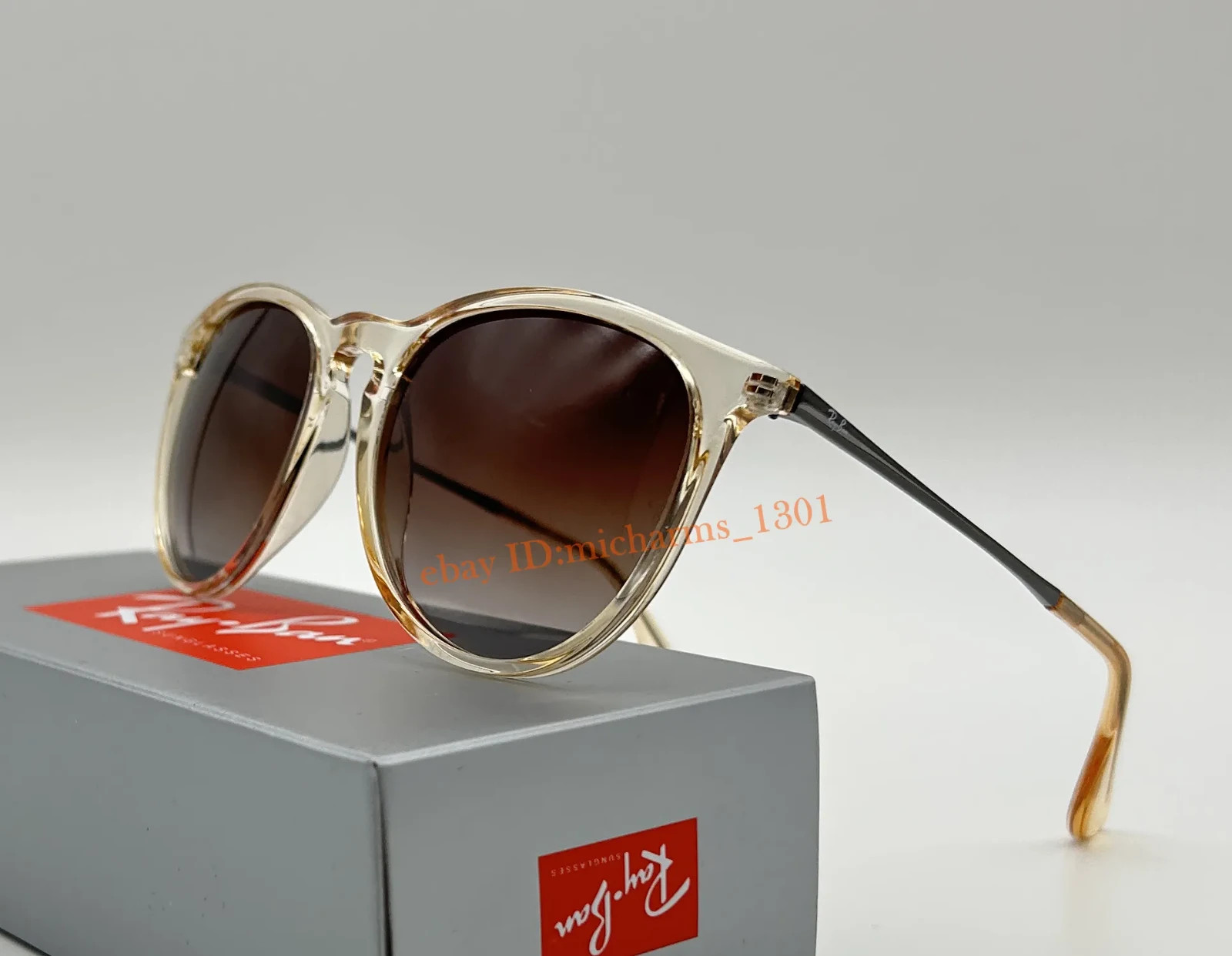 Ray-Ban Erika RB4171 6514/13 Transparent Brown Gradient Polarized Sunglasses 54