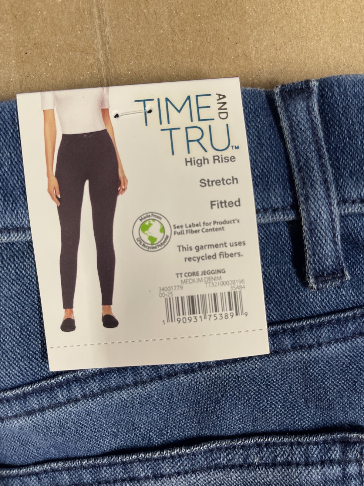 Time and Tru Womens High Rise Core Jegging Blue Denim Size S (4-6)