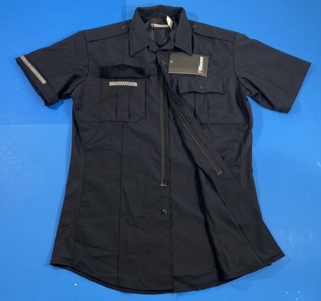 NEW 5XL REG BLAUER MENS 8446 S/S POLY WOOL SUPERSHIRT ZIP SHIRT DARK NAVY 5XL