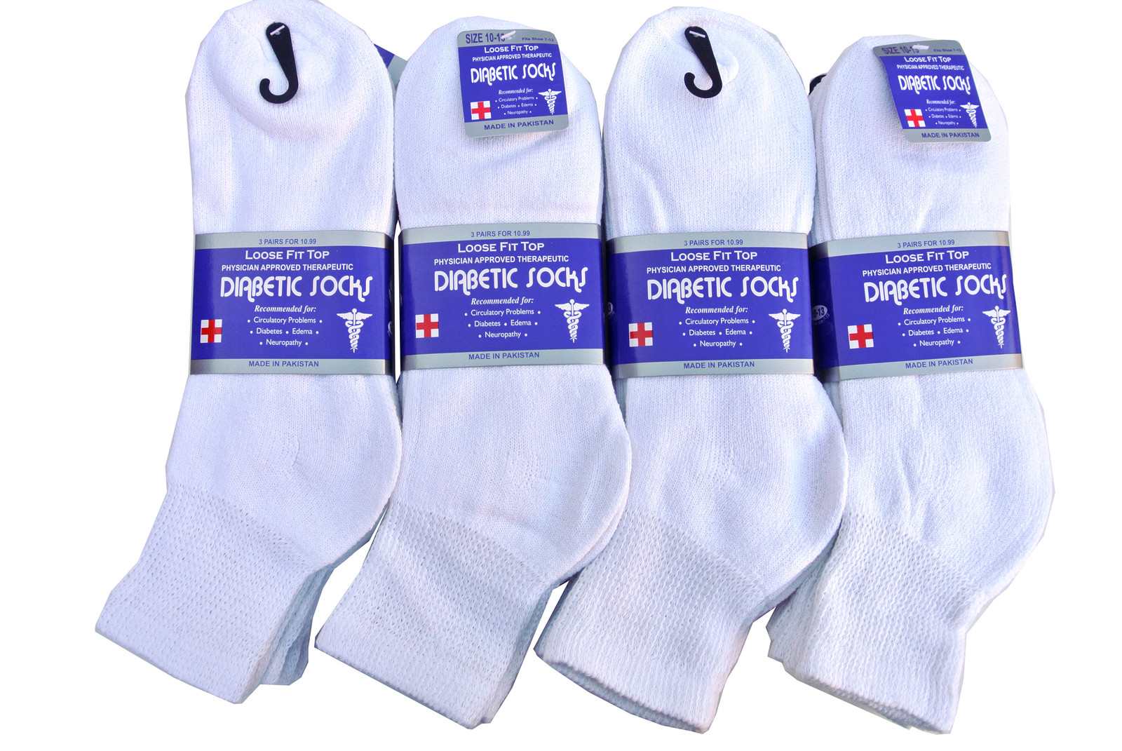 Diabetic WHITE ANKLE circulatory Socks Health Men’s Cotton ALL SIZE