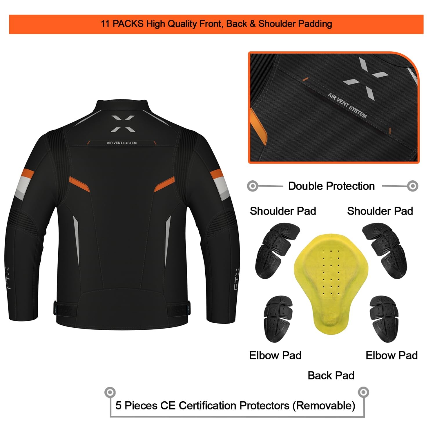 Motorcycle Jacket For Men, Motorcycle Full Body Protective Gear Armor, Mesh M…