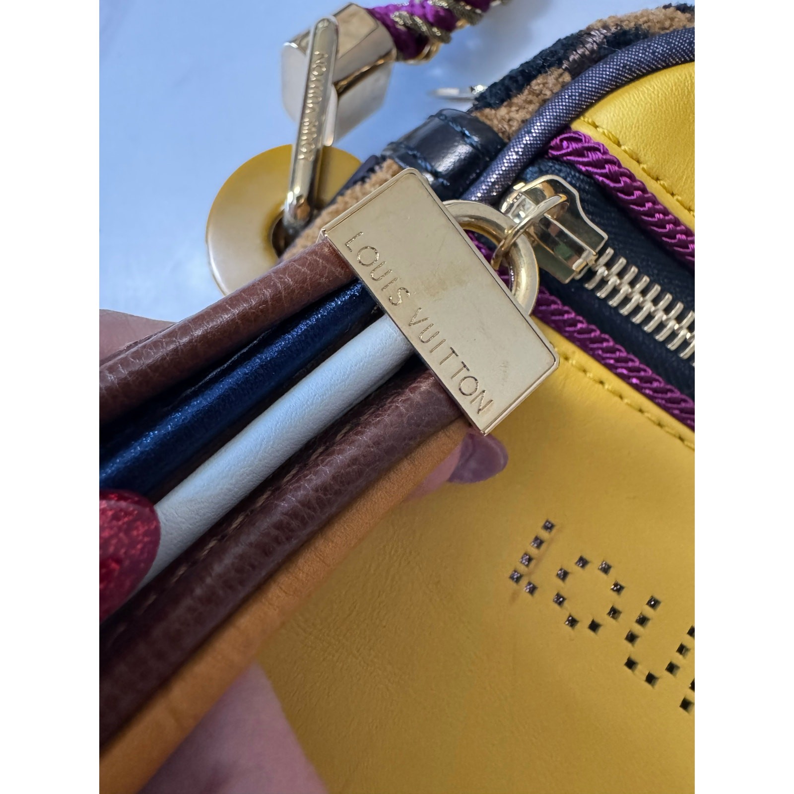 Vintage Louis Vuitton Limited Edition Savane Flight Mini Bag Yellow Leopard