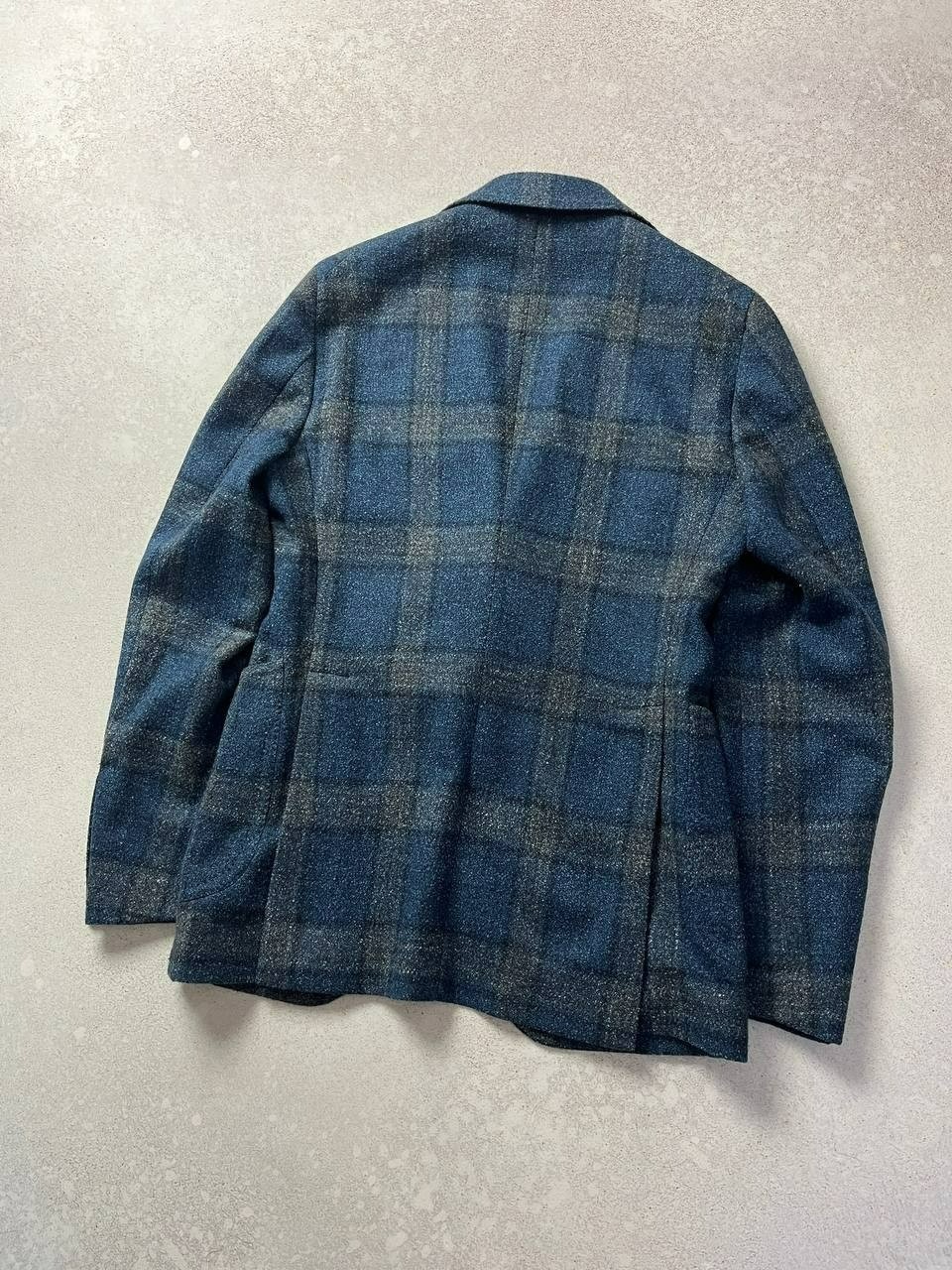 DDP Vintage Tagliatore Blue Plaid Wool Blazer Sport Coat Size IT 44R
