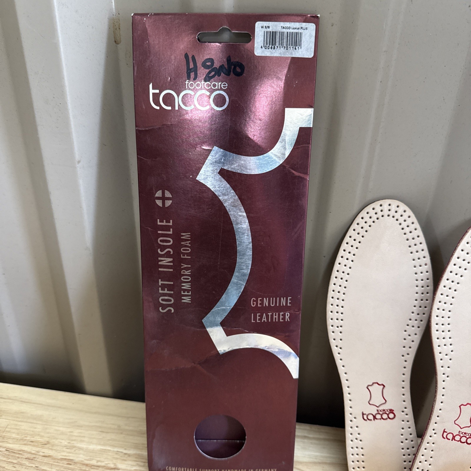 TACCO Soft Leather Insoles Arch Supports Shoe Inserts W 5/6 Luxus Plus Free Ship