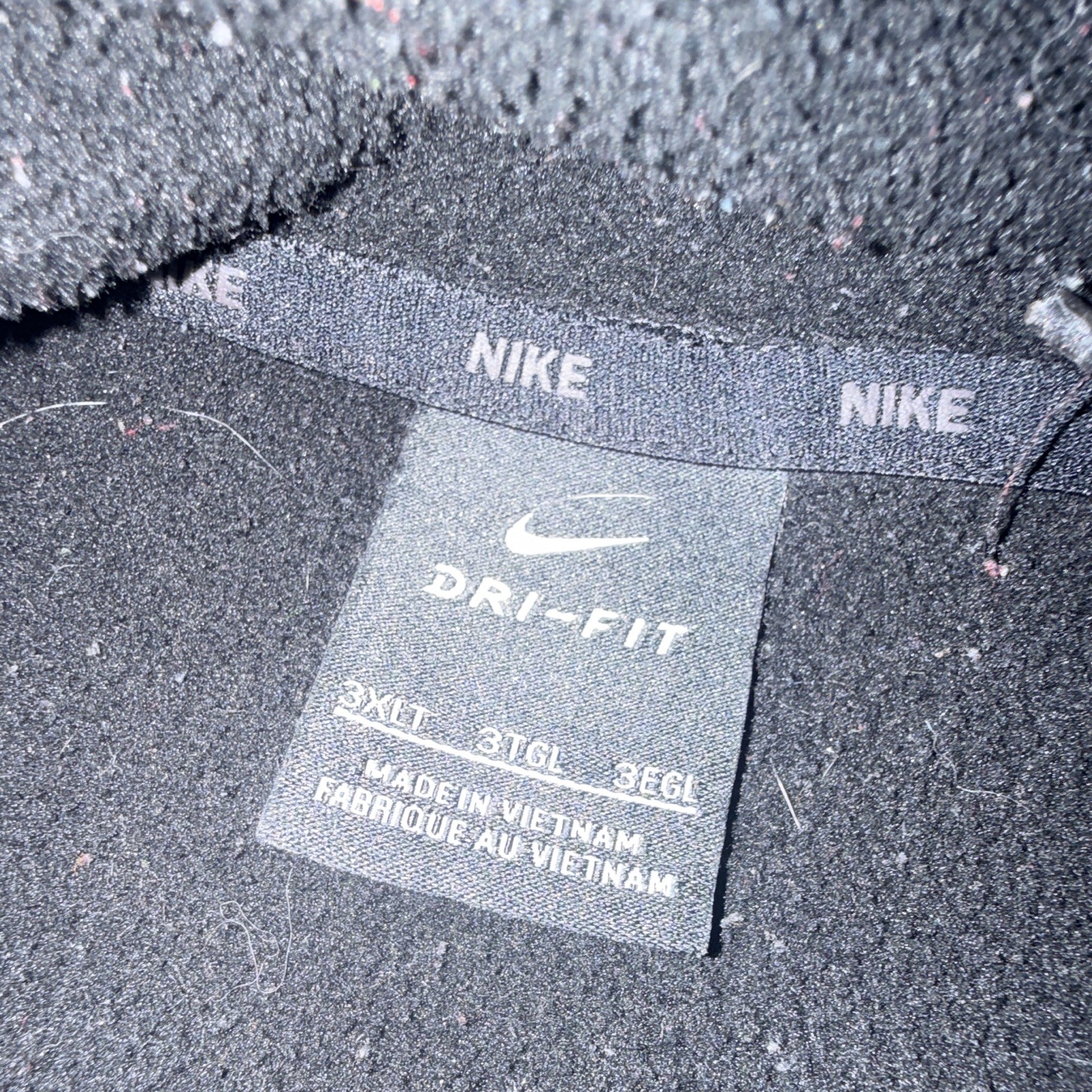 Nike Dri-FIT Men’s 3XL Black Pullover Fleece Hoodie Logo Regular Fit