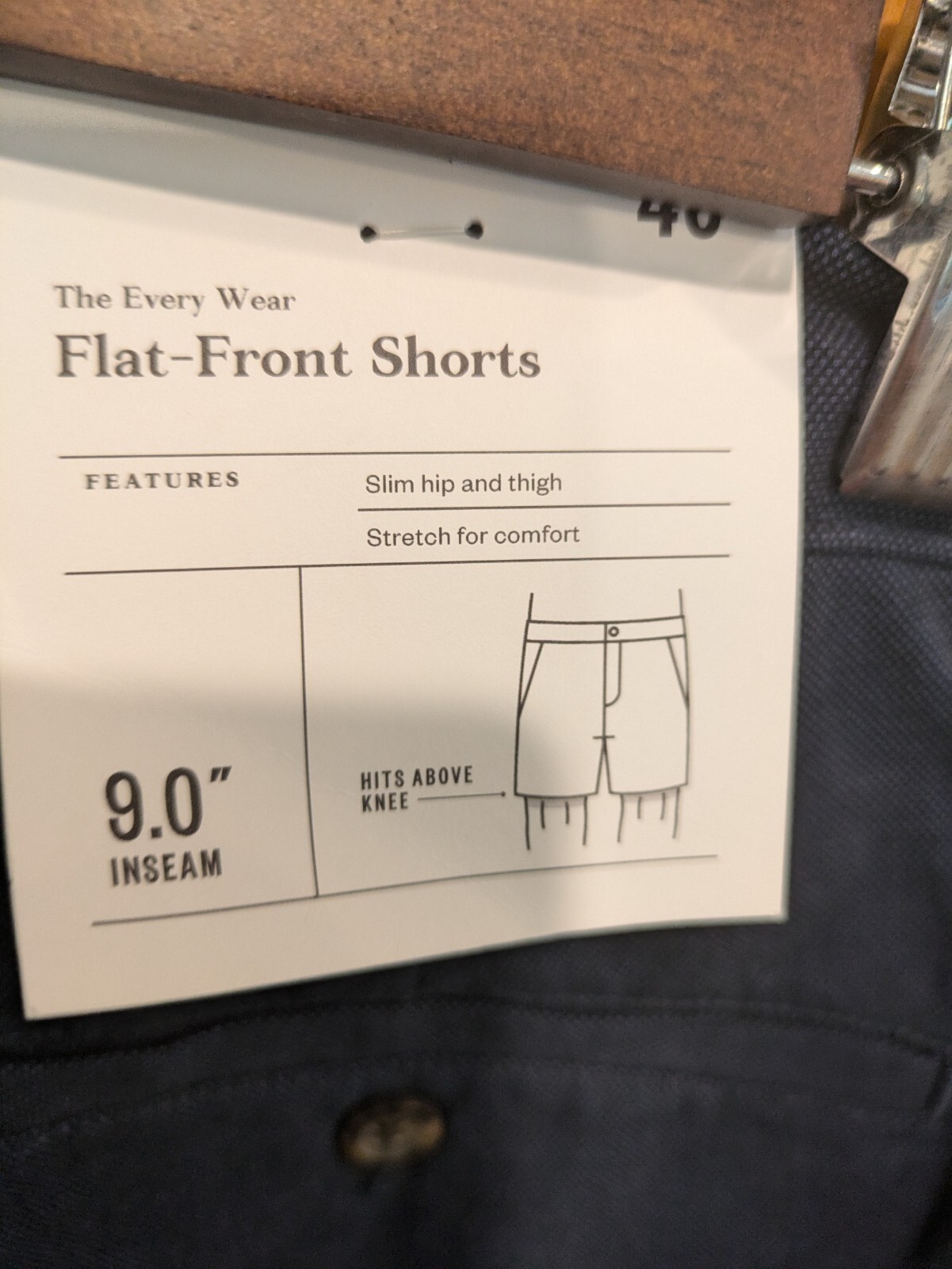 Goodfellow & Co Shorts Mens Size 40, Blue 9”Inseam, The Everywear 98% Cotton
