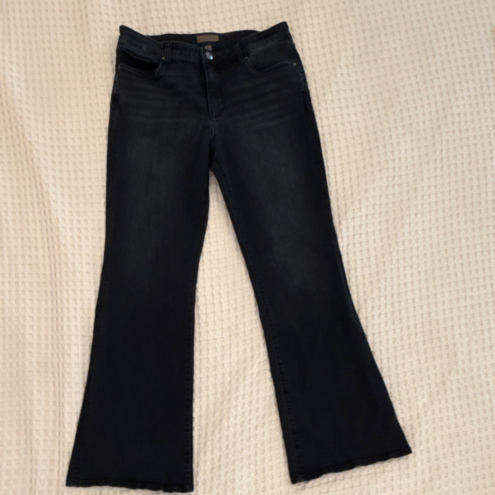 KUT from the Kloth Fab Ab High Rise Flare Jeans Black 12 KP1528MD9