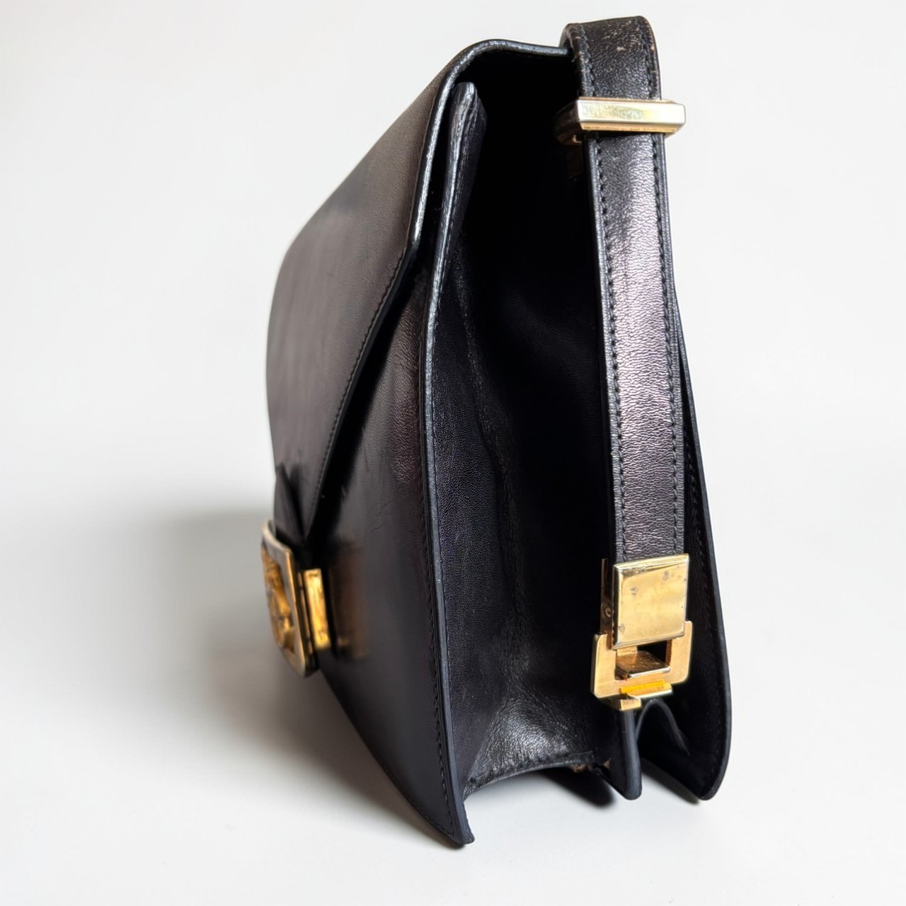 CELINE Shoulder Bag Horse Carriage Calf Leather Authentic
