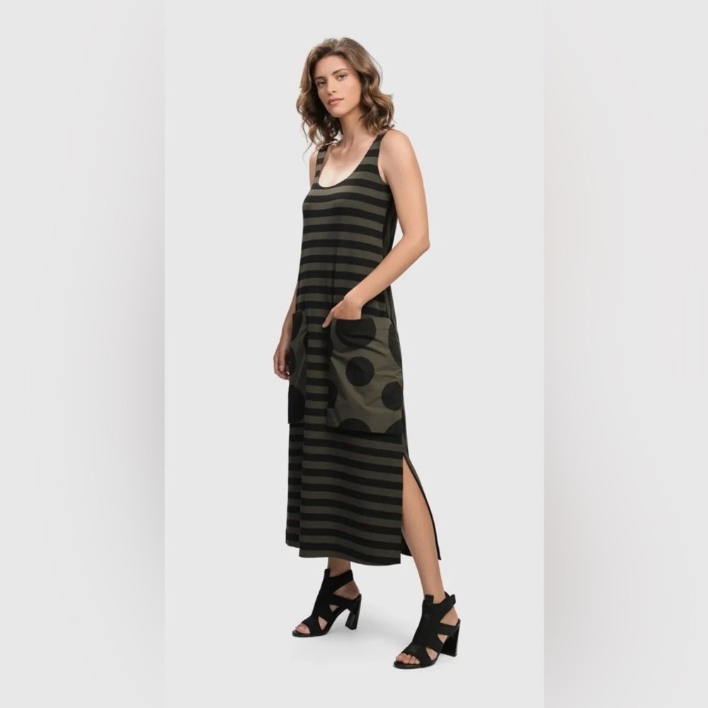 NWT ALEMBIKA URBAN MAXI TANKDRESS, KHAKI