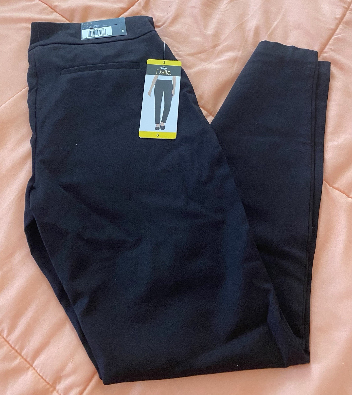 ~NWT~ DALIA WOMEN’S SMALl BLACK PULL-On SLIM LEG STRETCH COMFORT PANTS 1397158