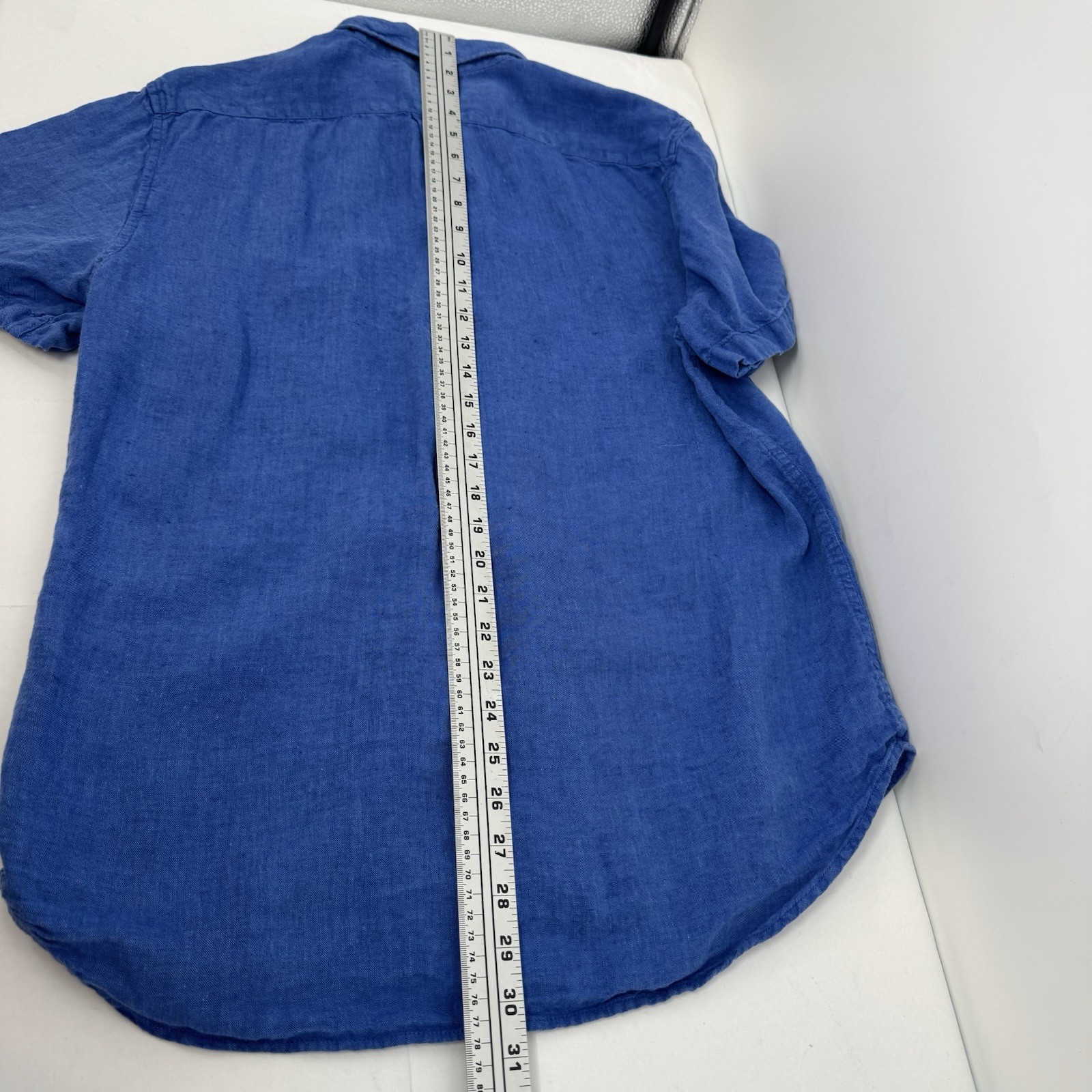 Baird McNutt J Crew Irish Linen Shirt Mens M Classic Fit Blue Lightweight BE546