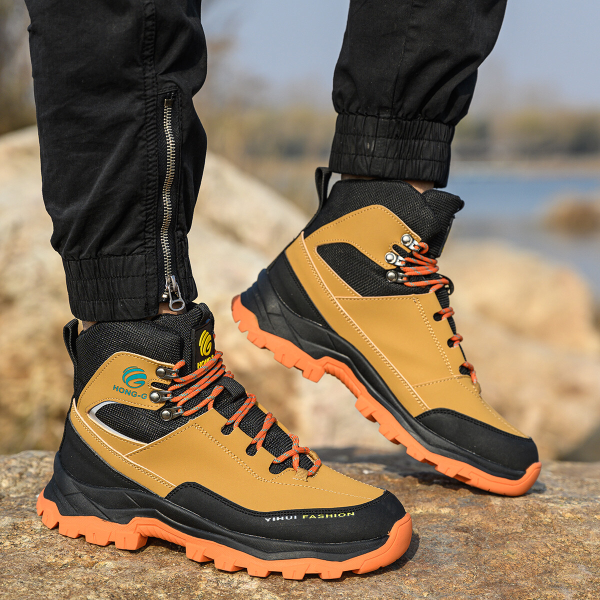 Mens Waterproof Work Boots Steel Toe shoes Safety Shoes Indestructible Non Slip