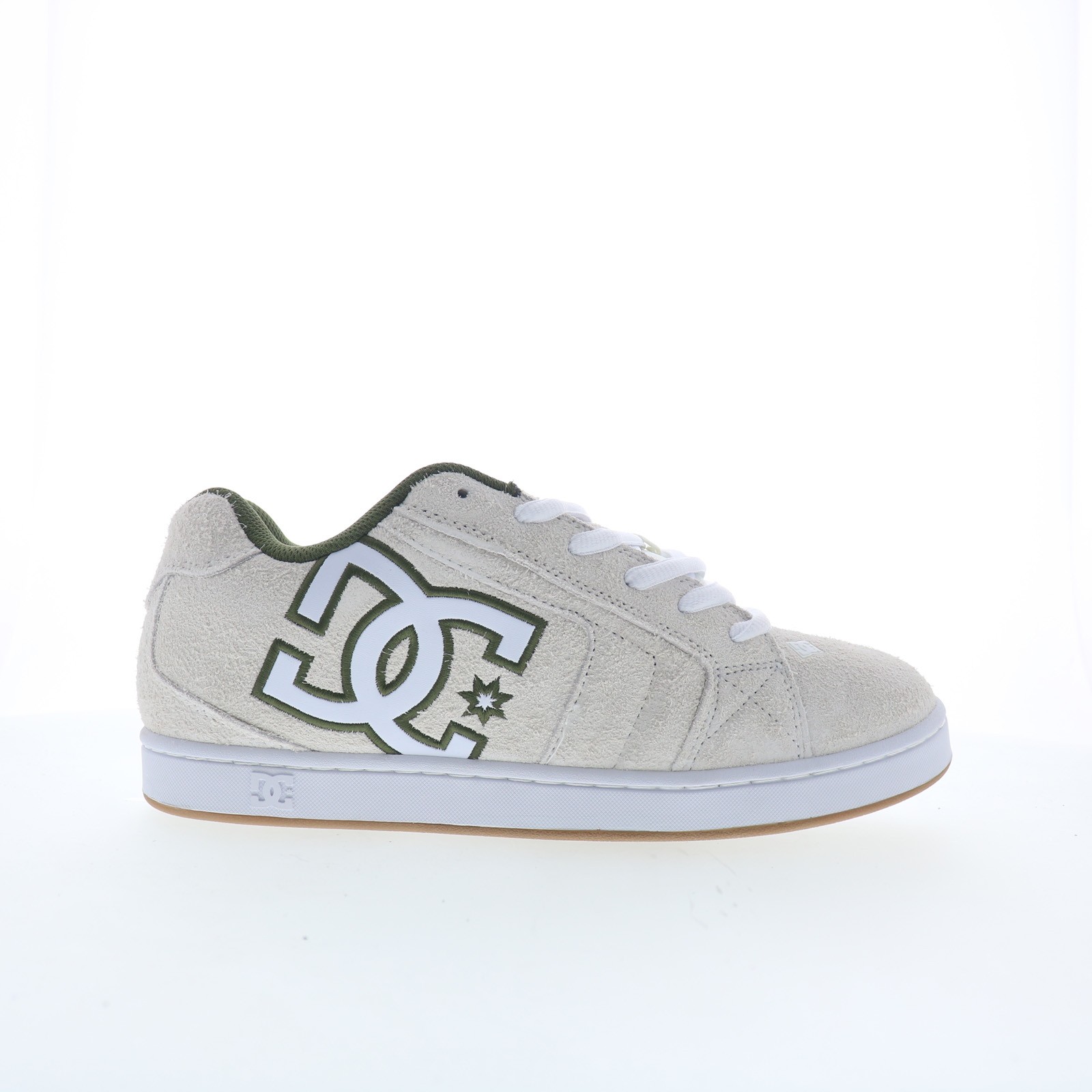 DC Net SE DC03260101-OWHGRN Mens White Suede Skate Inspired Sneakers Shoes