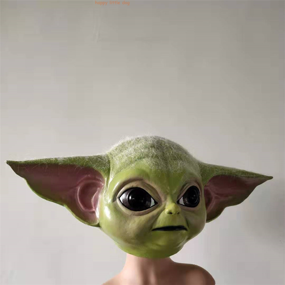 Comic The Mandalorian Baby Yoda Mask Helmet Cosplay Props Latex Halloween Party