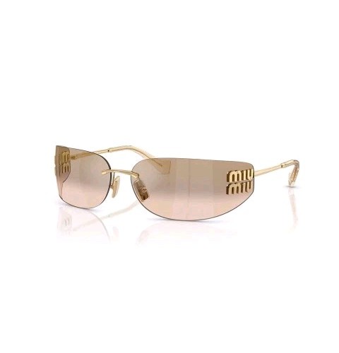 MIU MIU MU A51S 5AK20P Gold Light Brown Mirror Gradient Sunglasses AUTHENTIC