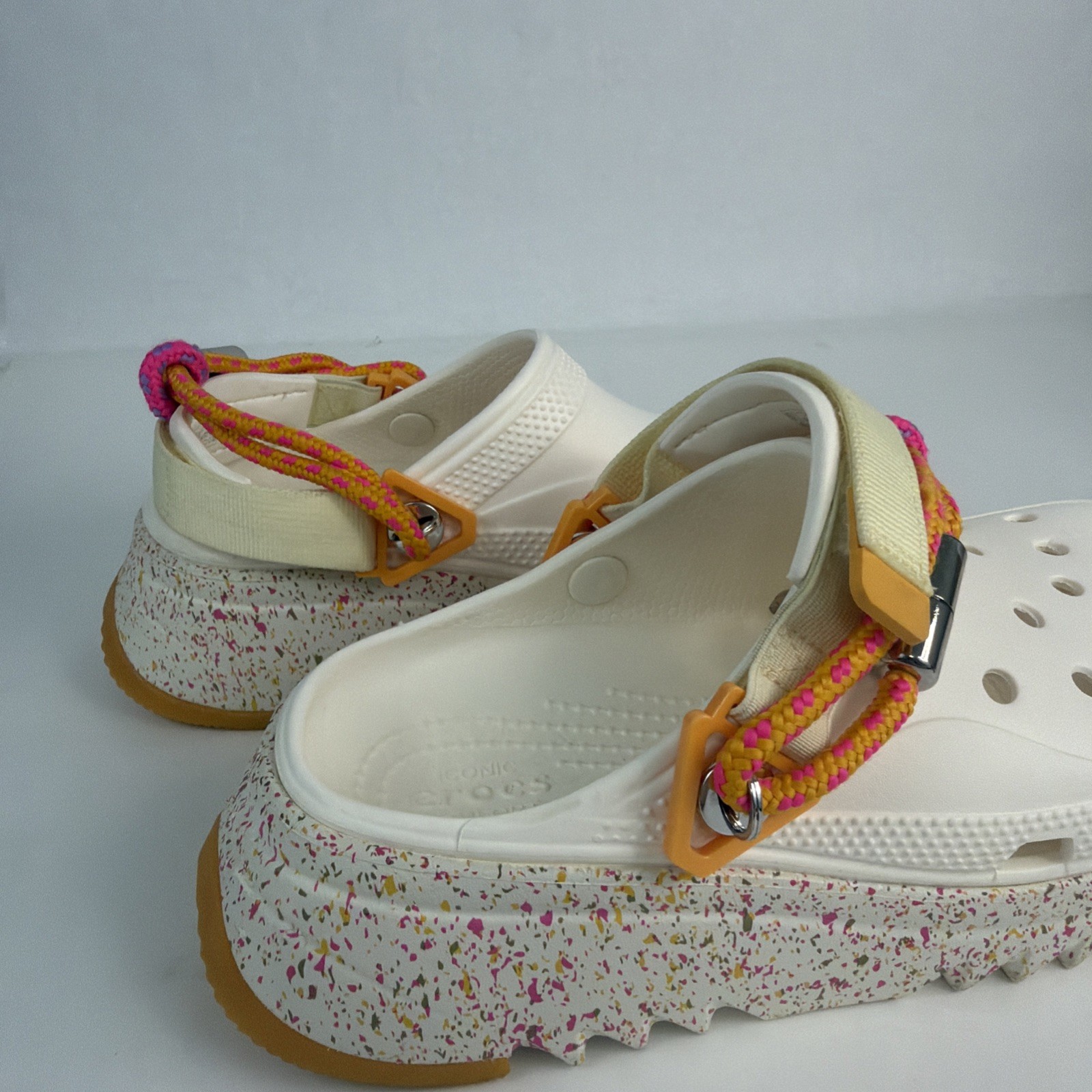 Crocs Hiker Xscape Festival Clogs Orange Speckled Confetti Sandal Size W6 M4