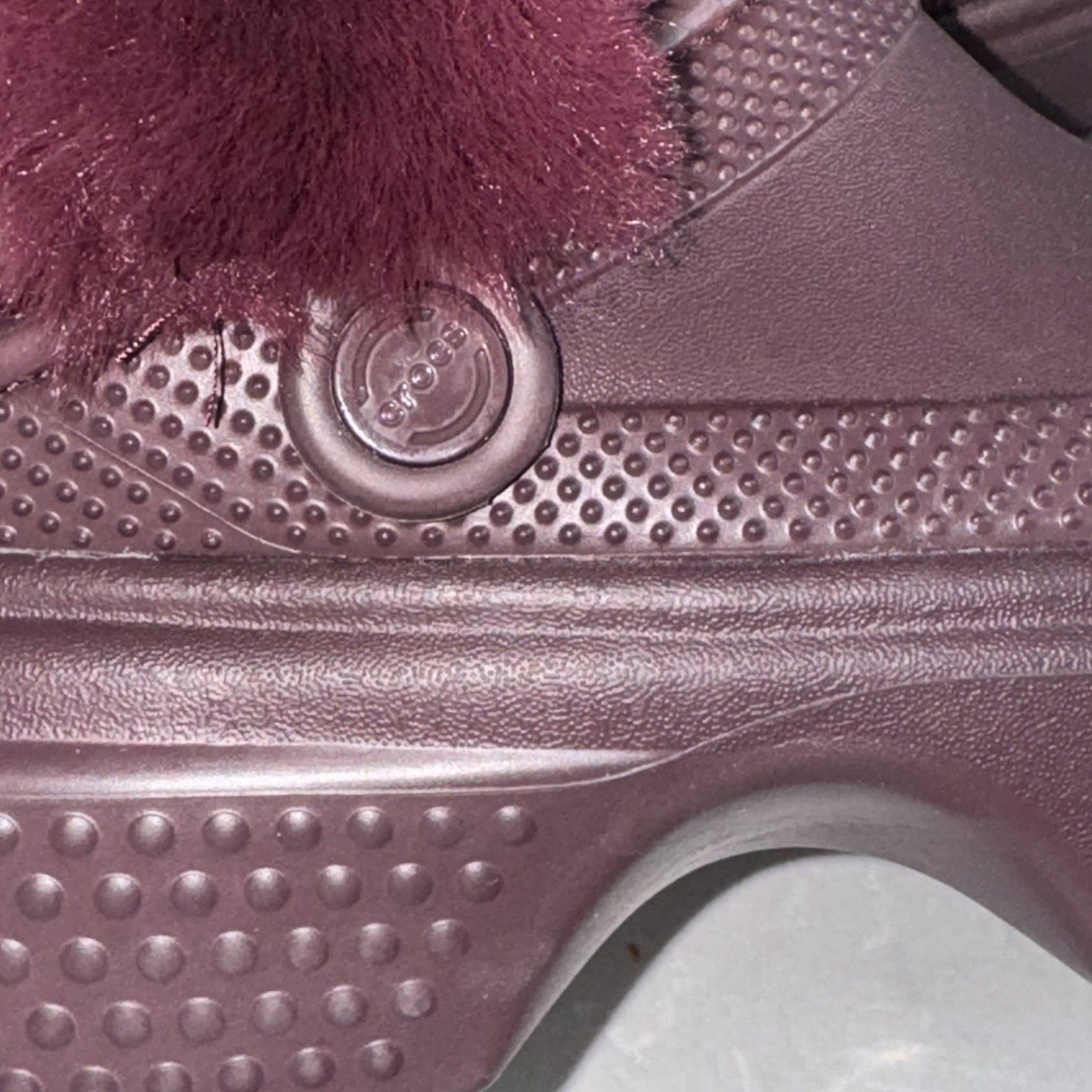 Womens Crocs Lined Stomp Dark Cherry Red Faux Fur Platform Clogs Shoes Size 9 M