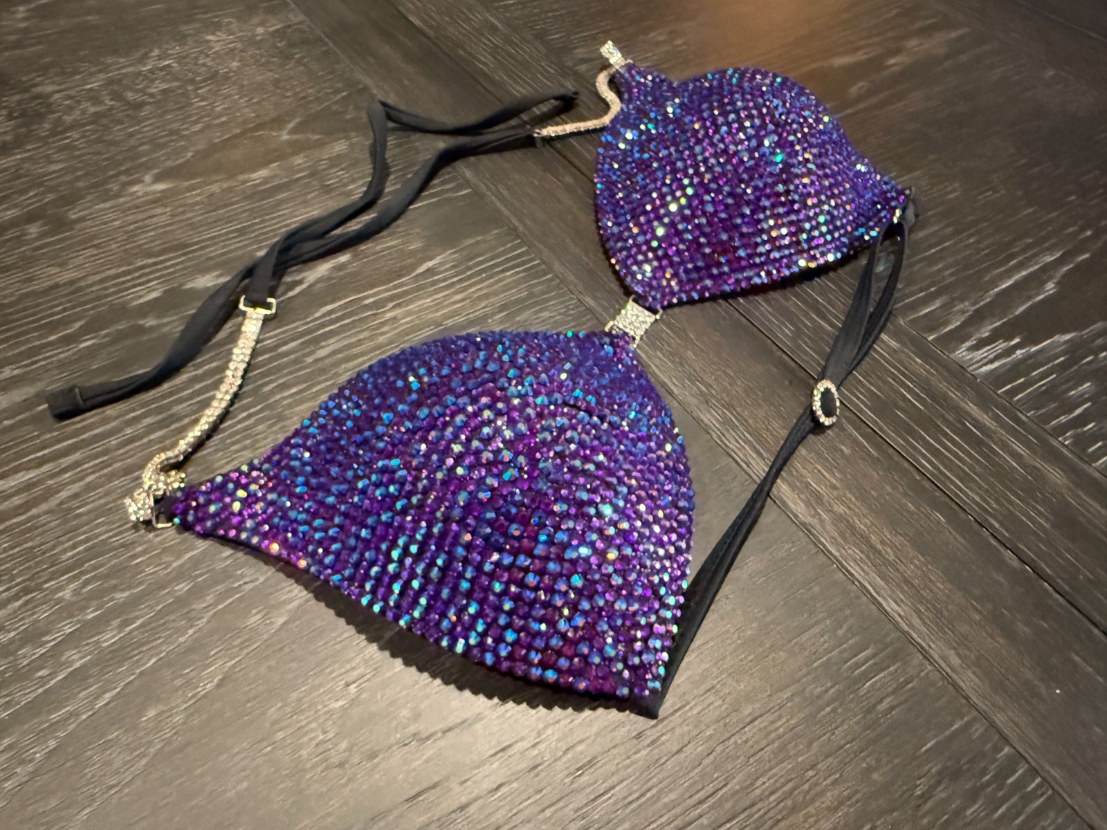 NPC Competition Bikini Suit D Cup Tie Back Crystal Stage Suit Unworn