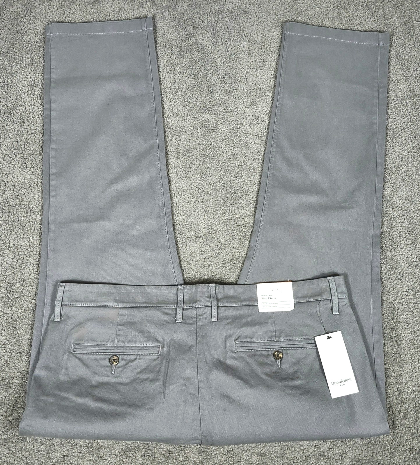 Men’s Chino Pants 40×30 Dark Gray Slim Fit Goodfellow Stretch Flat Front