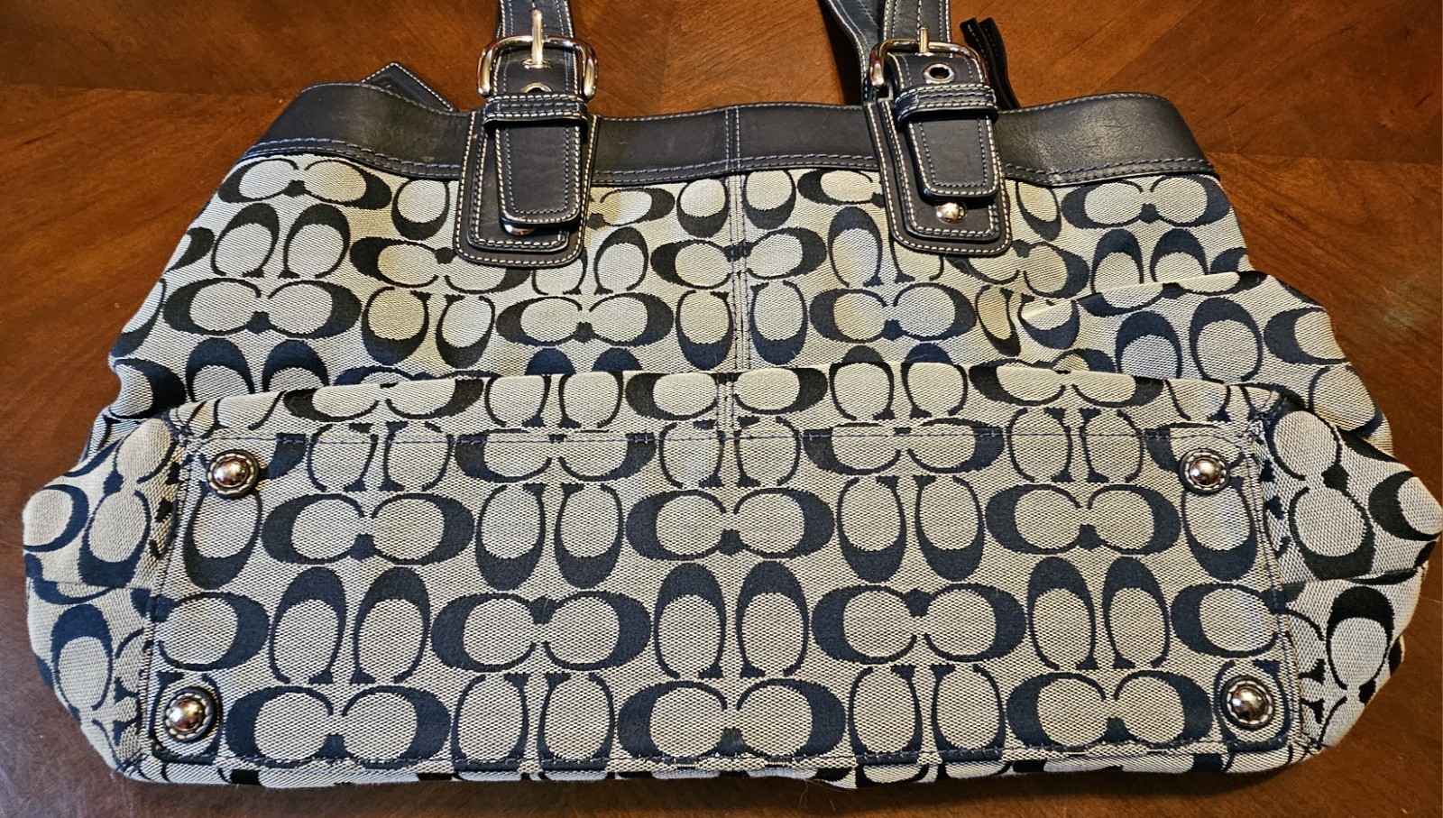 Coach purse 2000s M1126-19777E Navy and Gray