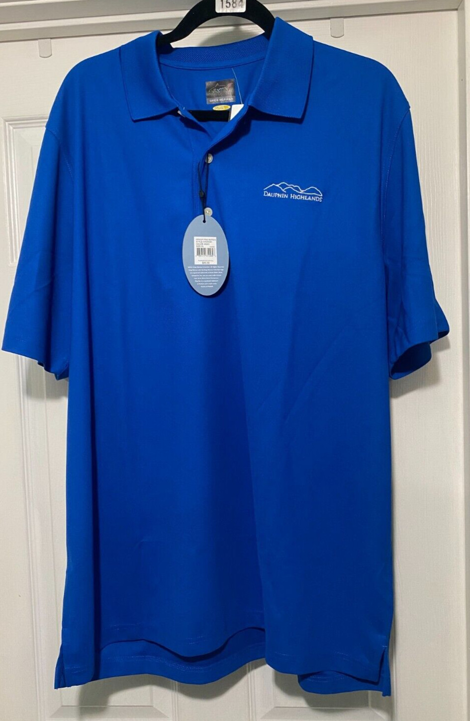 DAUPHIN HIGHLANDS POLO BLUE SHIRT SIZE XL GREG NORMAN NWT