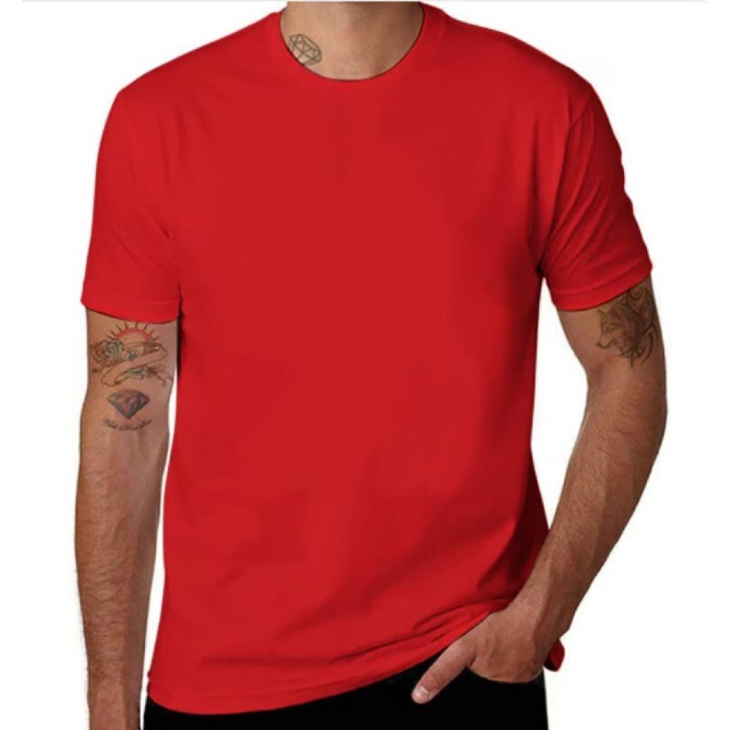 Unisex Solid Color Plain T-Shirt Classic Crew Neck Short Sleeve Basic Casual Tee