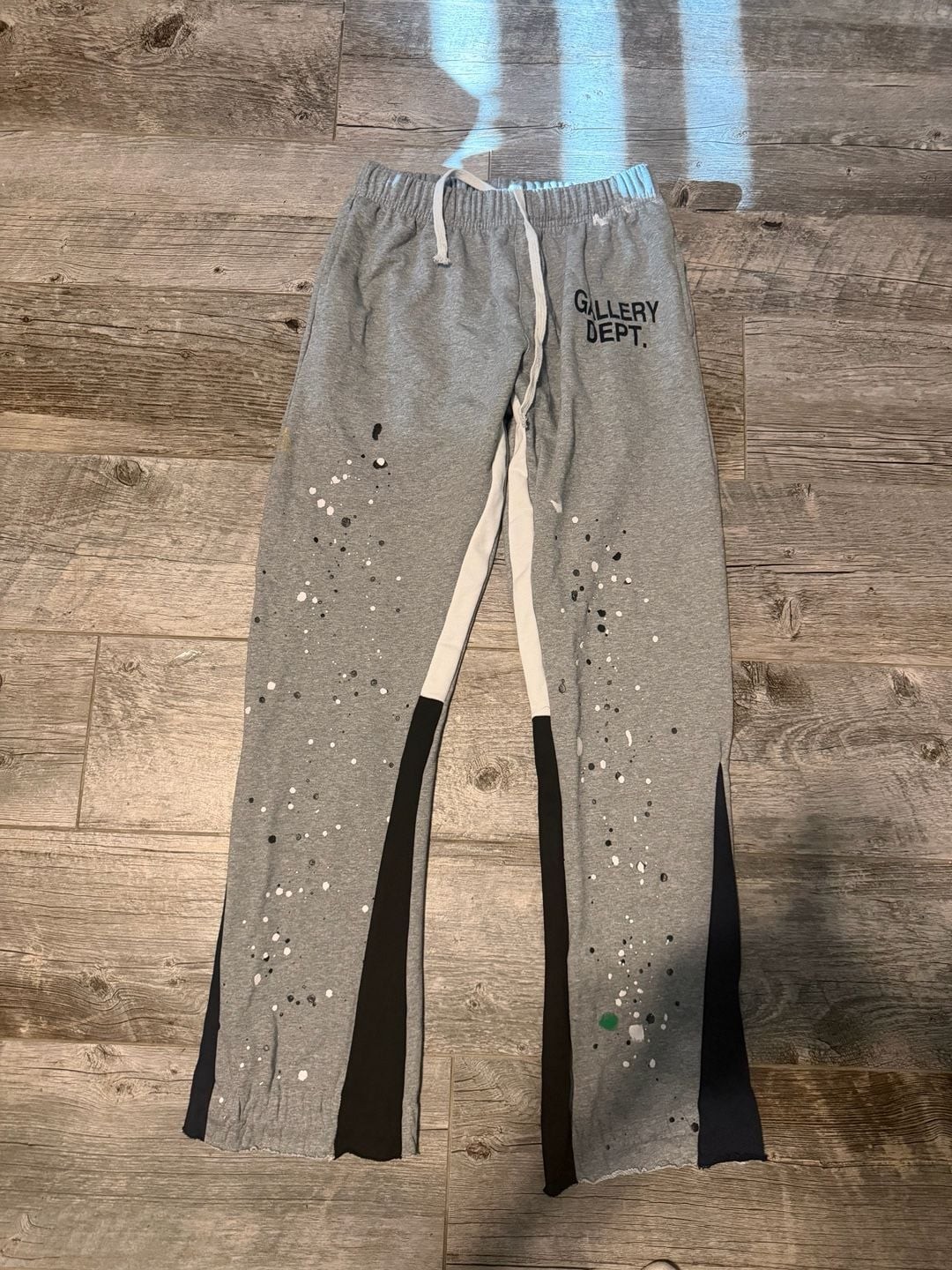 Gallery Dept. Flared Paint Splatter Sweatpants in Grey