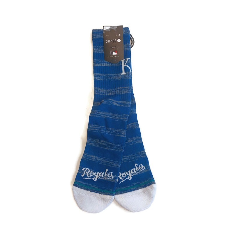 Stance MLB Kansas City Royals Baseball Crew Socks Mens L 9-13 Twist Gameday Blue