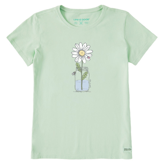 Life Is Good SS Shirt Crusher Tee DAISY JAR Mason Bee Ladybug 43in Womens L