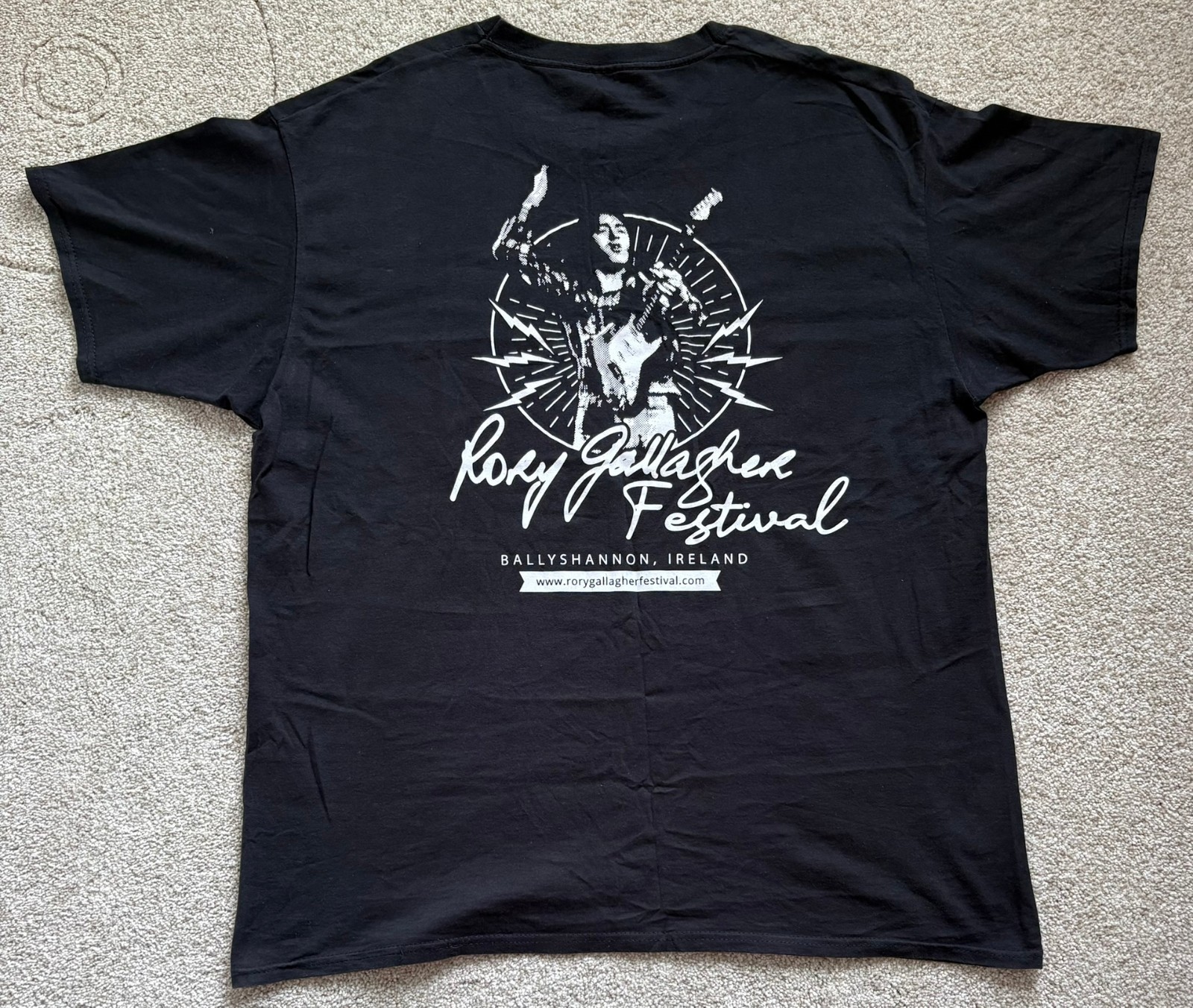 Rory Gallagher Festival Original Classic Black T-Shirt Ballyshannon, Ireland XL