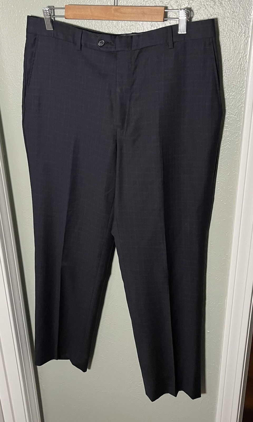 Hickey Freeman Milburn 42R Gray Plaid Wool 2pc Suit FF Pants 34×30 USA Made
