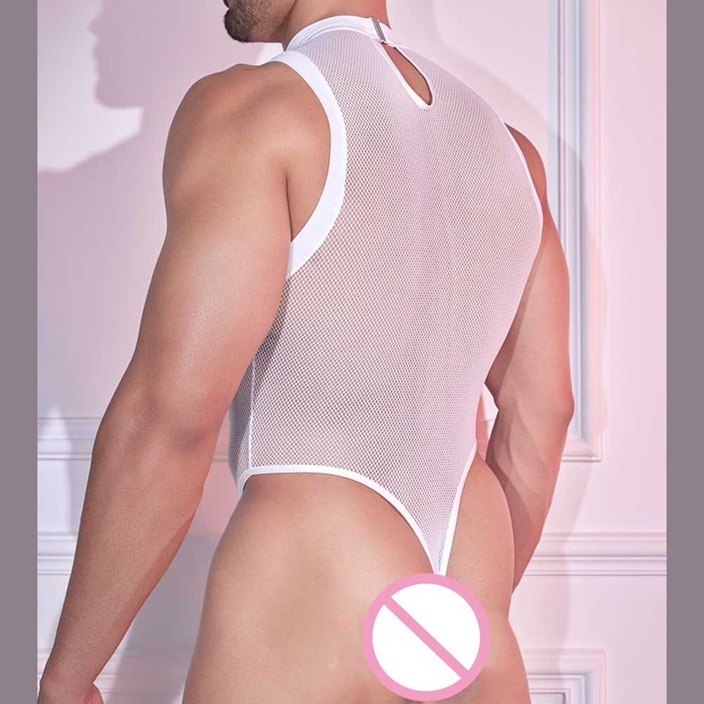 Sexy Underwear Men Bodysuit 95%Nylon+5%Spandex Elastic High Stretch Form-fitting