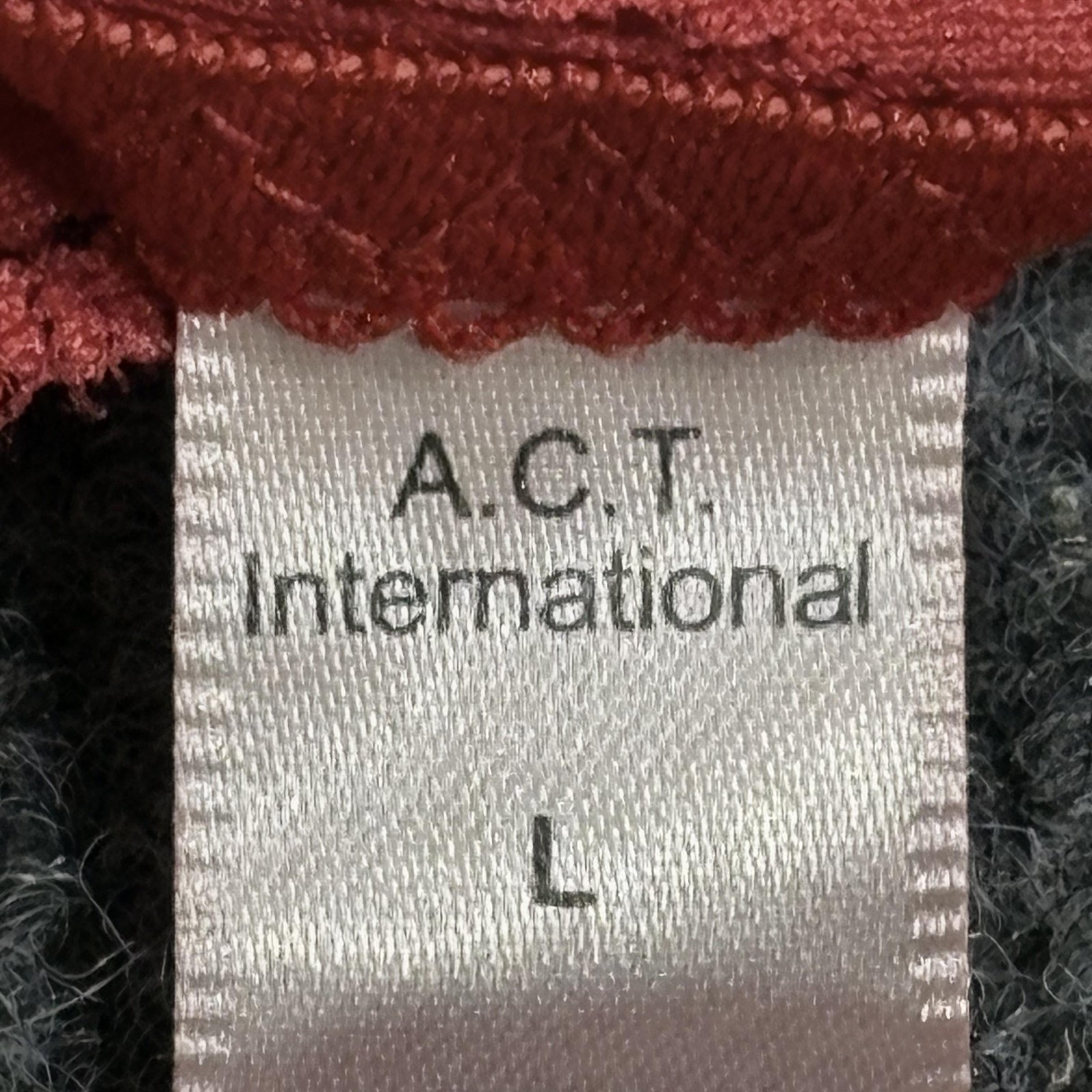 A.C.T. International Bralette Womens Large Red Lace Sheer Floral Stretch Cami