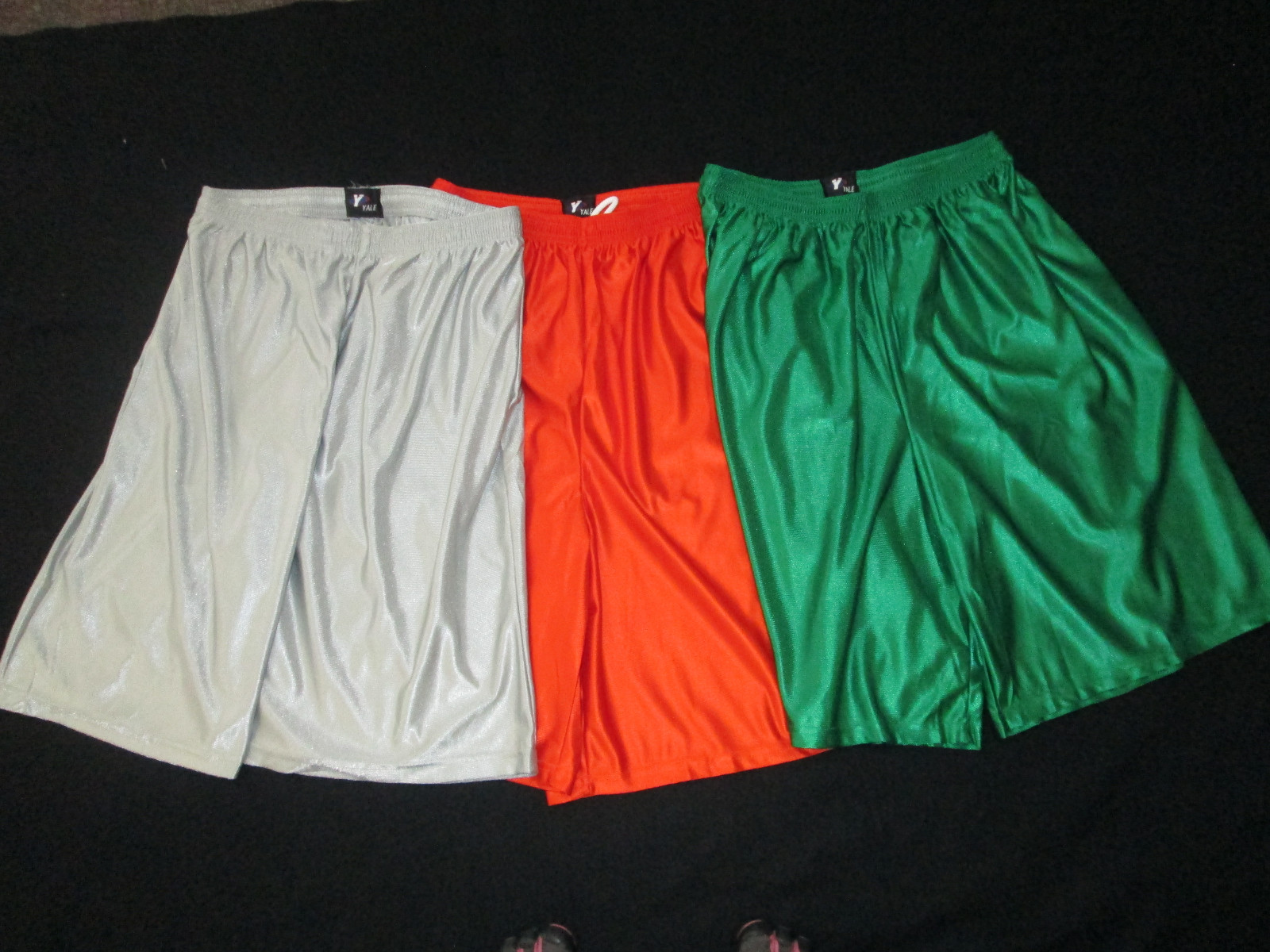 Mens shorts satin Small Medium Large xl 2x 3X NEW 9″ orange green silver Blue