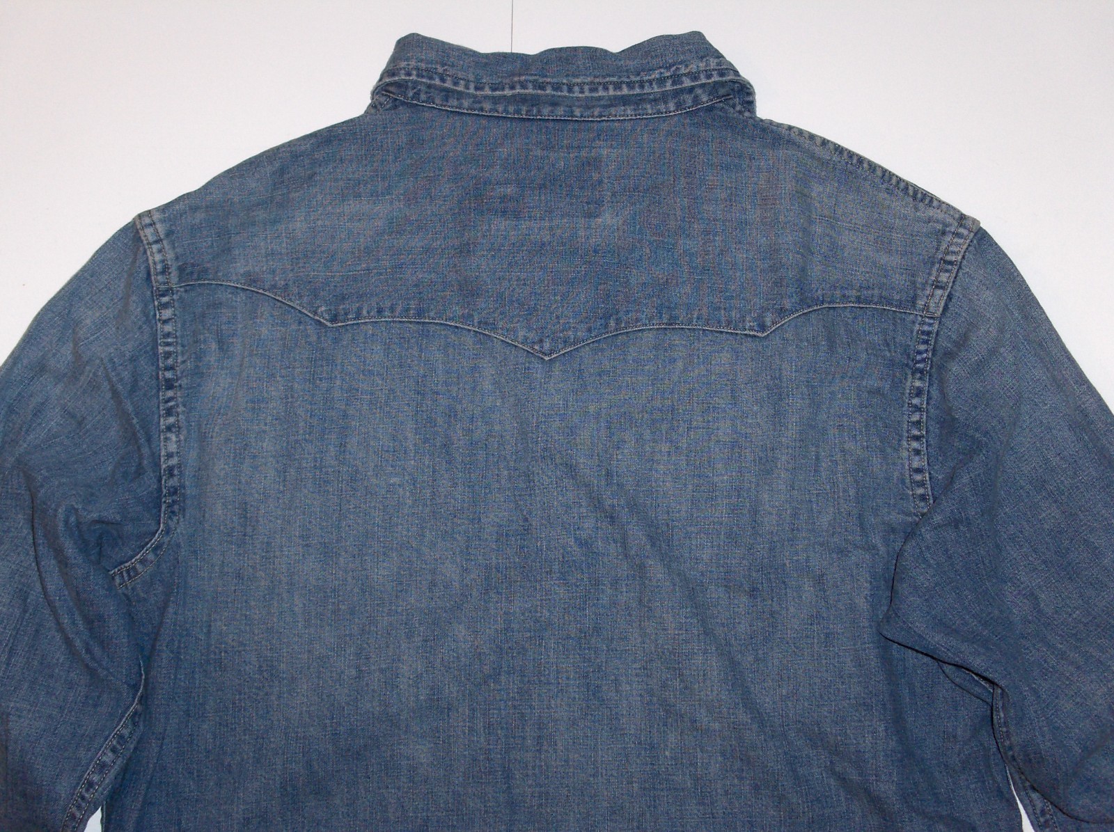 POLO RALPH LAUREN Men’s Long Sleeve Classic Fit Denim Western Snap Shirt, BLUE