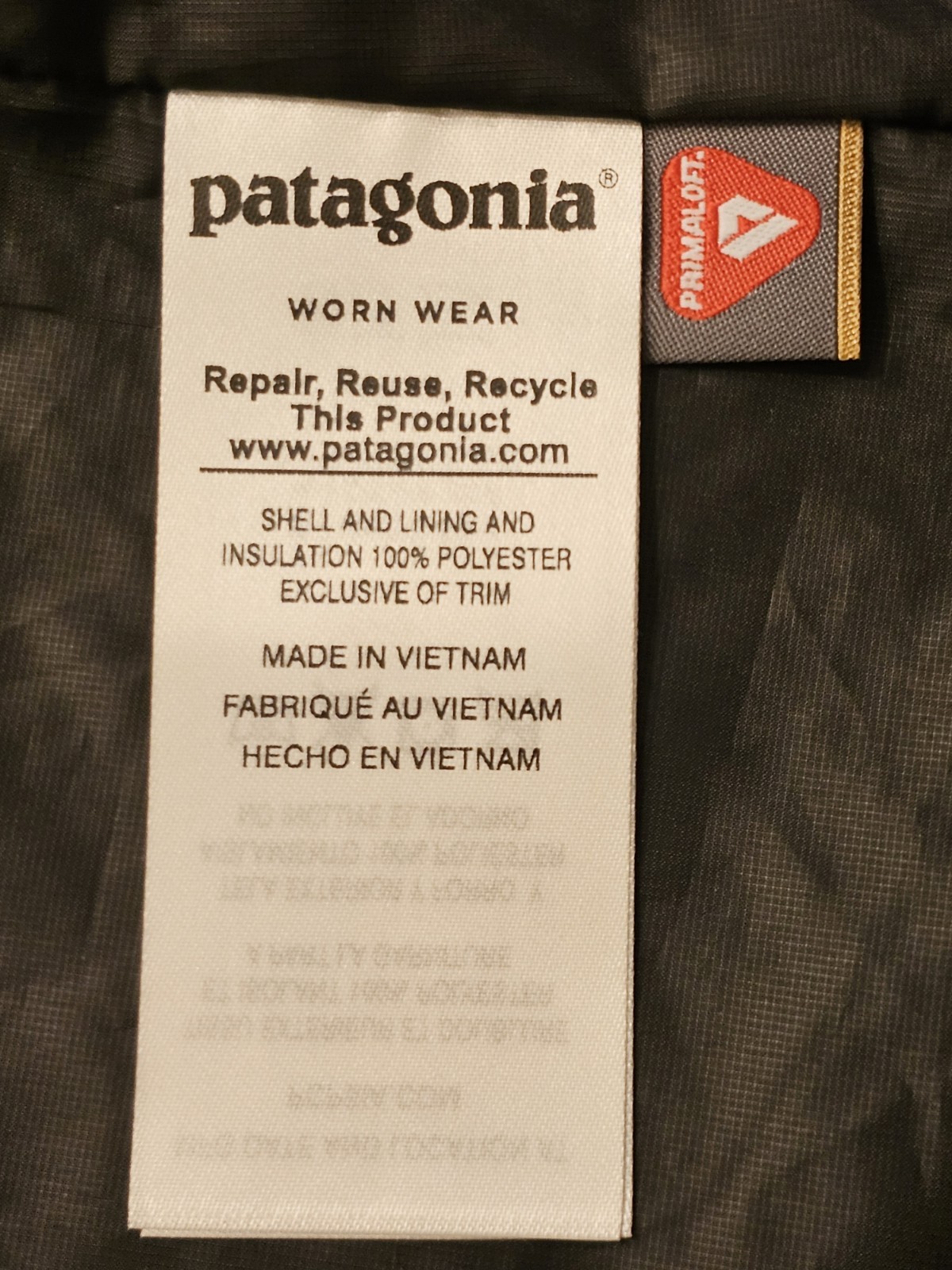 PATAGONIA Nano Puff Full Zip Men’s Primaloft Vest/Jacket Black Size Large
