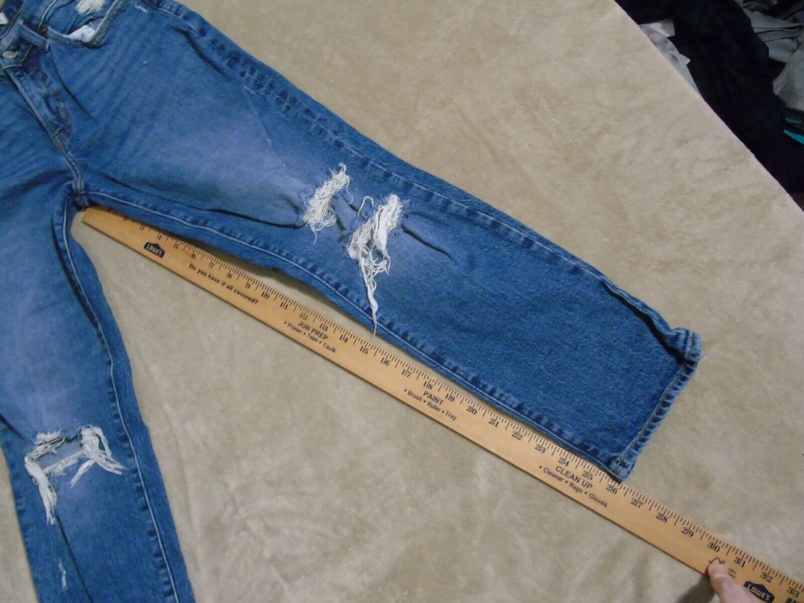 ABERCROMBIE & FITCH jeans sz 2 / 26 Boyfriend Mid Rise Ankle Denim Jeans Ripped