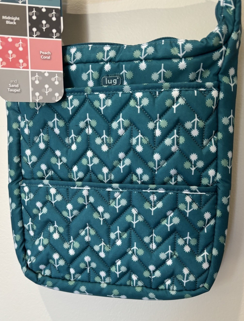NWT Lug Compass Shoulder Pouch Quilted Print Medium N/S Crossbody Bag Purse